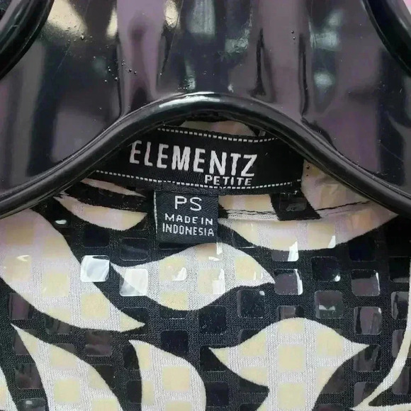 Elementz Black and White Floral Jacket with Shimmer - Picture 3 of 7
